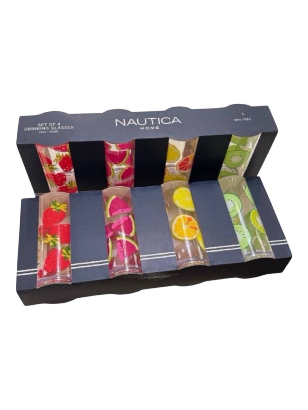 Nautica Home Colorful Fruit Design drinking glass sets (8 cups)